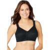 Comfort Choice Women’s Plus Size Front Close Wireless Posture Bra(Black)