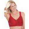 Comfort Choice Women’s Plus Size Front Close Wireless Posture Bra(Classic Red)