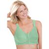 Comfort Choice Women’s Plus Size Front Close Wireless Posture Bra(Olive Mint)