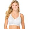 Comfort Choice Women’s Plus Size Front Close Wireless Posture Bra(White)