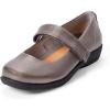 Comfortview Women’s Wide Width The Carla Mary Jane Flat(Gunmetal)