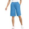 Woman Within Plus Size 7-Day Elastic-Waist Pull-On Cotton Denim Shorts(Azure Blue)
