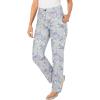 Woman Within Plus Size Straight-Leg Stretch Denim Five-Pocket Jeans(Pearl Grey Vine Bloom)