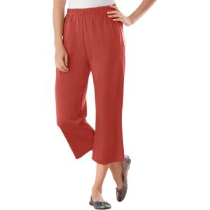 Woman Within Plus Size 7-Day Knit Capri(Red Ochre)