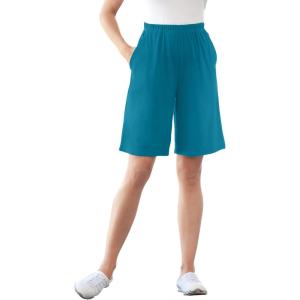 Woman Within Plus Size 7-Day Knit Short(Deep Teal)