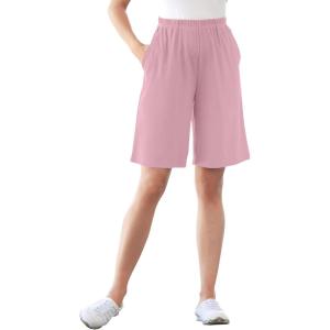 Woman Within Plus Size 7-Day Knit Short(Dusty Pink)