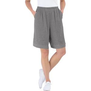 Woman Within Plus Size 7-Day Knit Short(Medium Heather Grey)