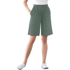 Woman Within Plus Size 7-Day Knit Short(Pine)