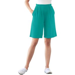 Woman Within Plus Size 7-Day Knit Short(Waterfall)