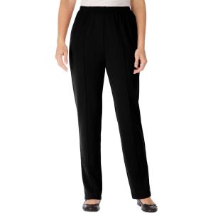 Woman Within Plus Size Knit Pull-On Elastic-Waist Pants(Black)