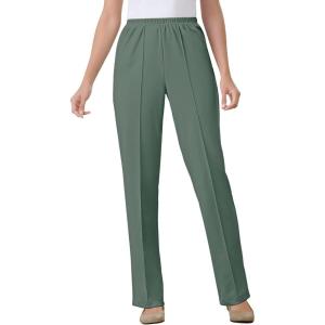 Woman Within Plus Size Knit Pull-On Elastic-Waist Pants(Pine)