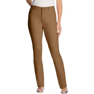 Woman Within Plus Size Straight-Leg Stretch Denim Five-Pocket Jeans(Toffee)