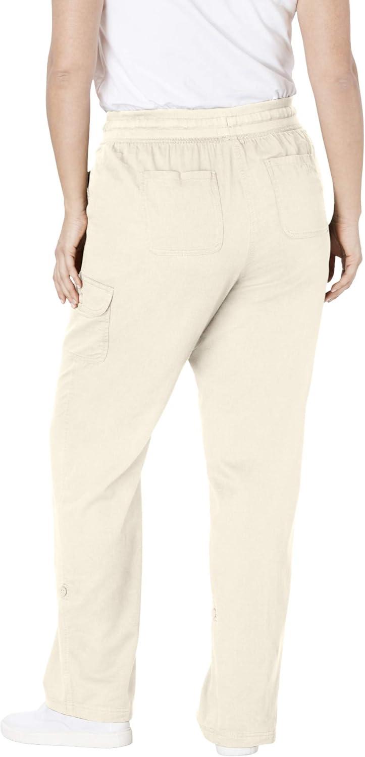 image:imageWoman Within Plus Size Convertible 2in1 Cargo Pant amp Capri Elastic WaistOlive Green Camouflage