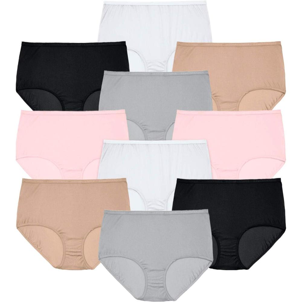 image:imageComfort Choice Plus Size Full Coverage Cotton Brief 10PackBasic Pack