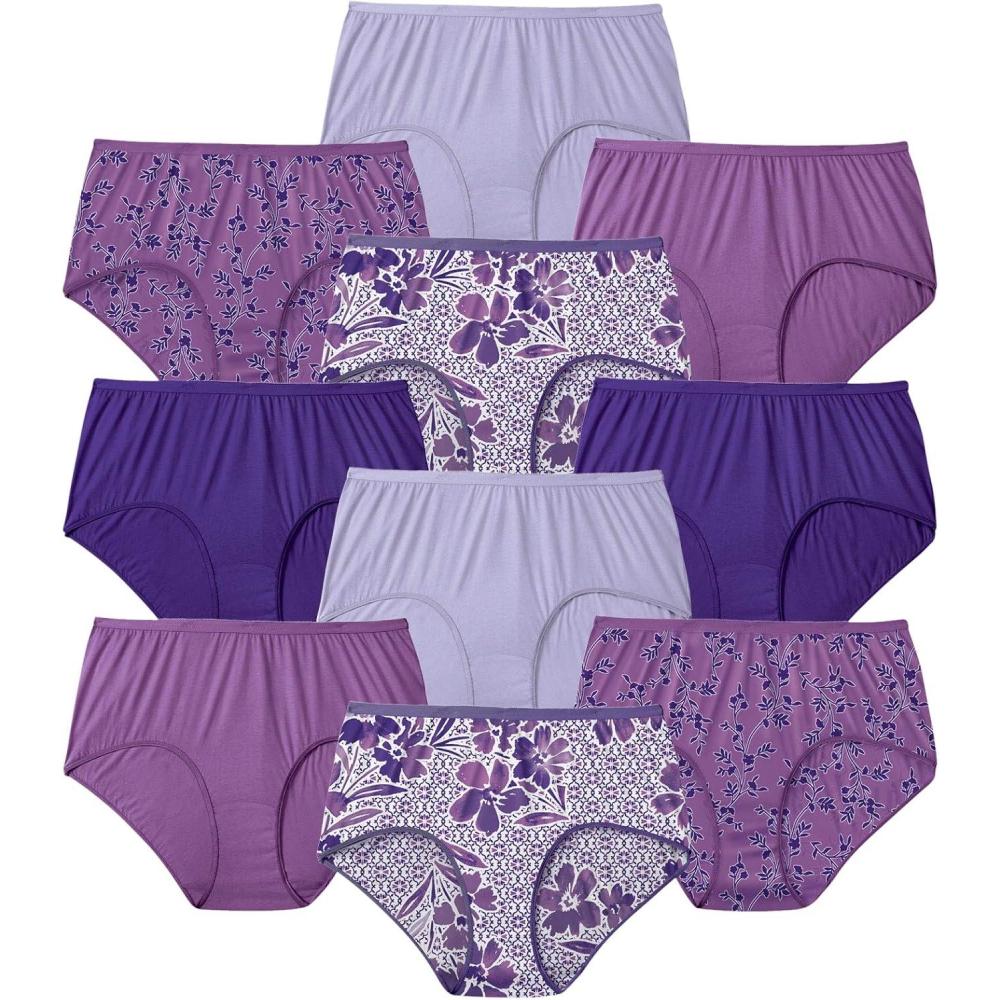 image:imageComfort Choice Plus Size Full Coverage Cotton Brief 10PackMosaic Pack