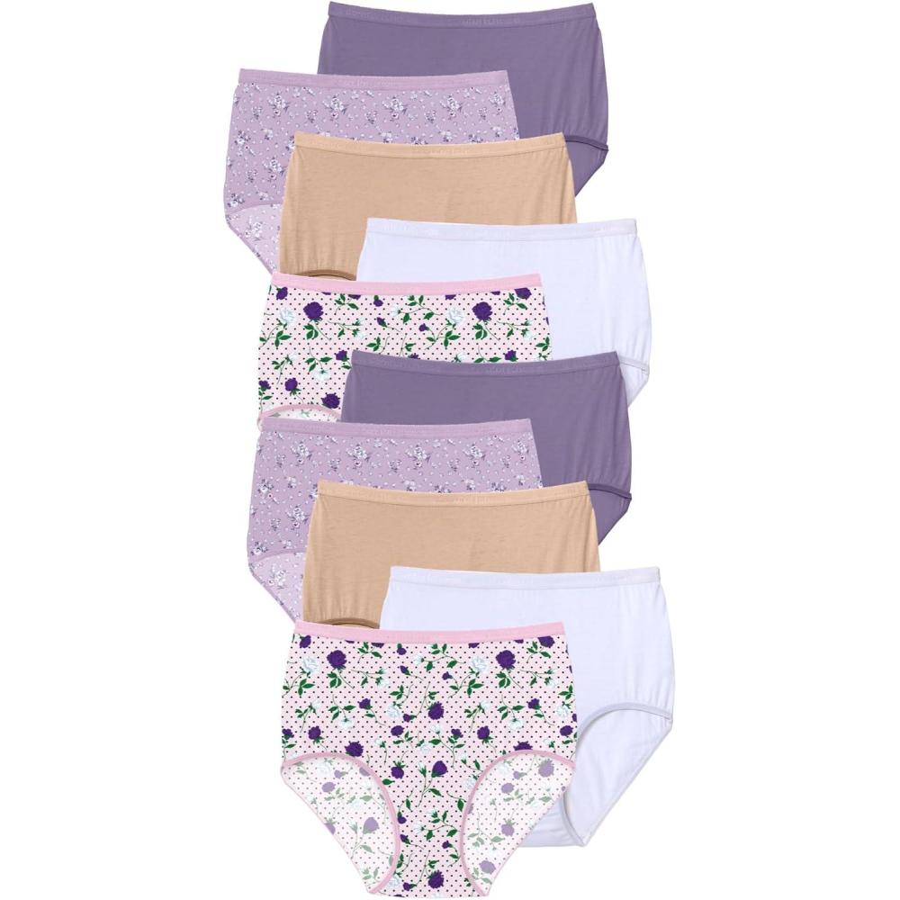 image:imageComfort Choice Plus Size Full Coverage Cotton Brief 10PackSunset Floral Pack