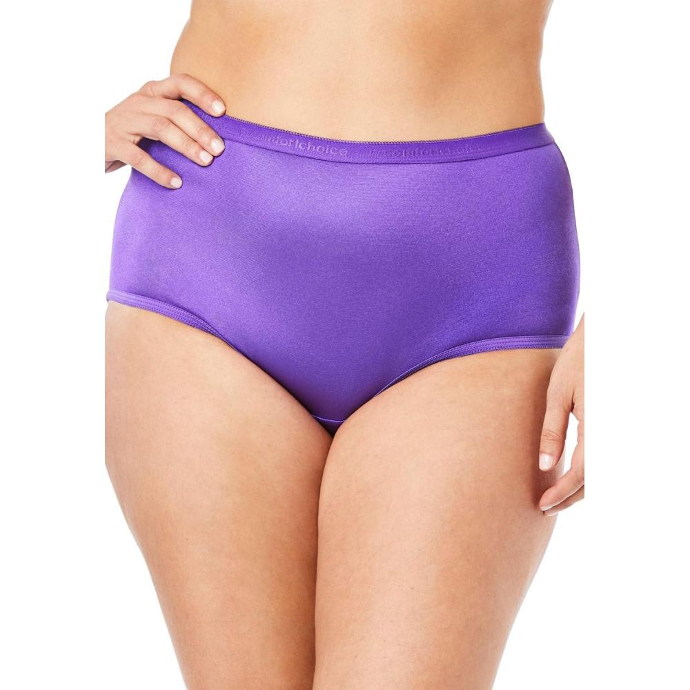 image:imageComfort Choice Plus Size Full Coverage Nylon Brief 10PackBright Pack