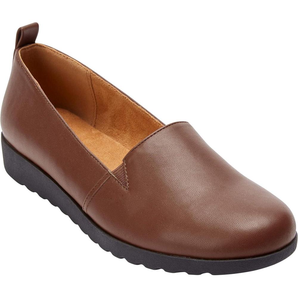 image:imageComfortview Womens Wide Width The June FlatCognac