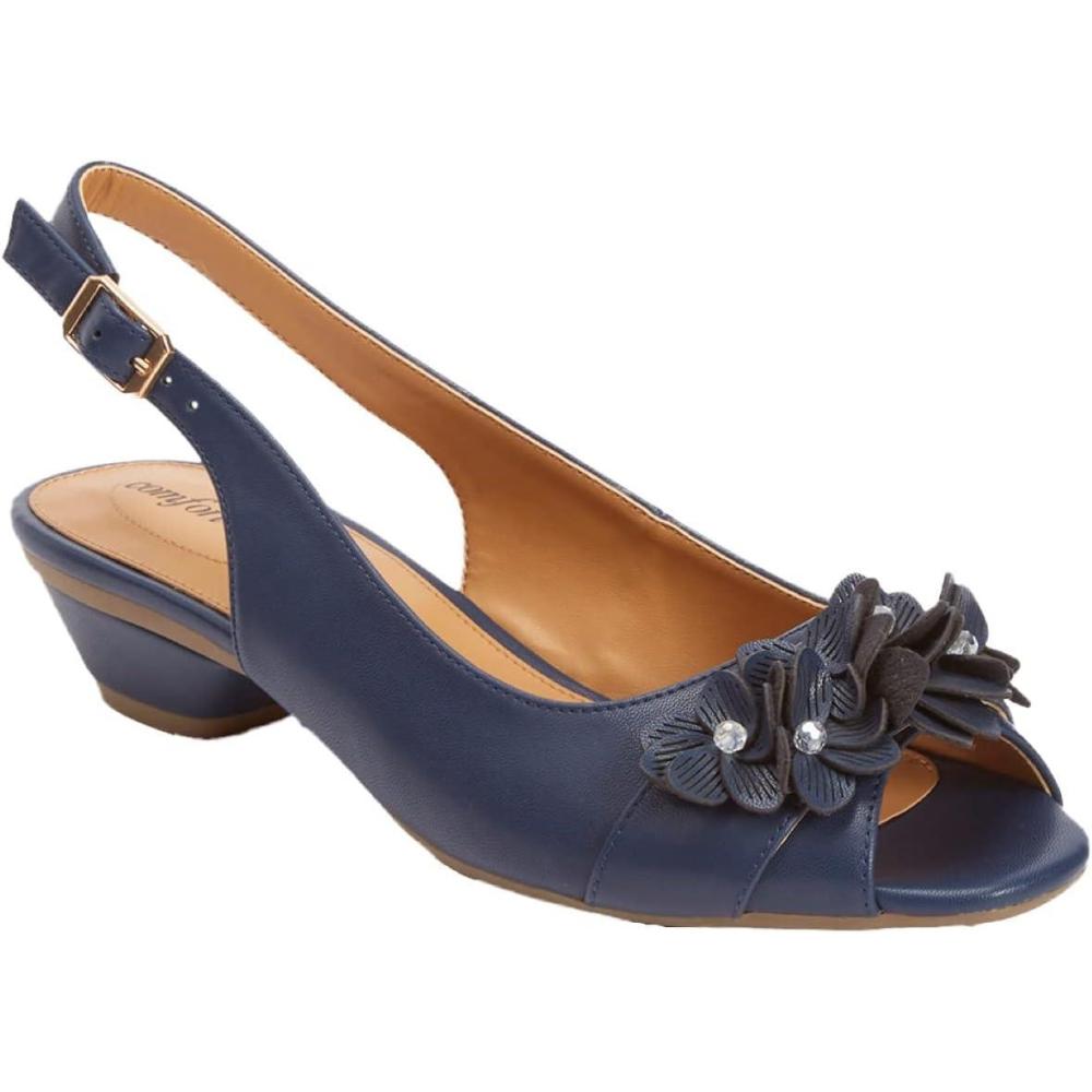 image:imageComfortview Womens Wide Width The Rider SlingbackNavy