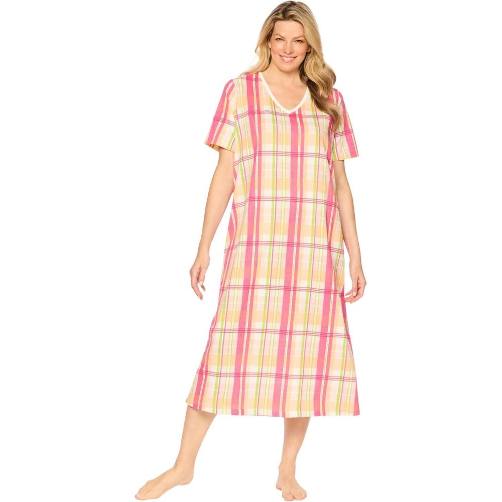 image:imageDreams amp Co Plus Size Long Print SleepshirtMulti Plaid
