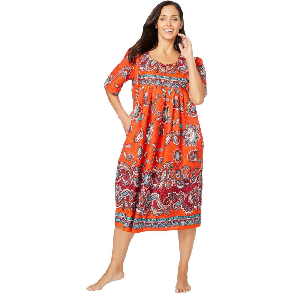 image:imageOnly Necessities Plus Size Mixed Print Short LoungerElectric Orange Bloom