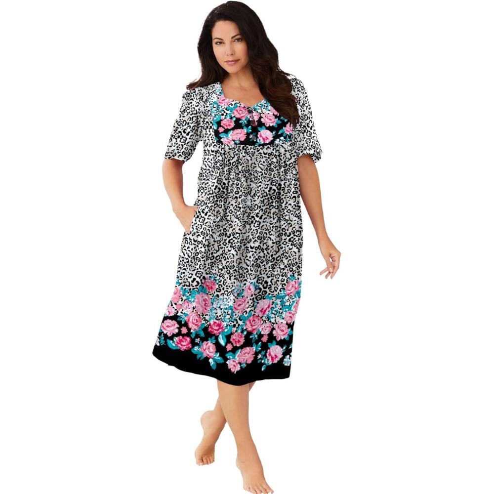 image:imageOnly Necessities Plus Size Mixed Print Short LoungerNatural Leopard