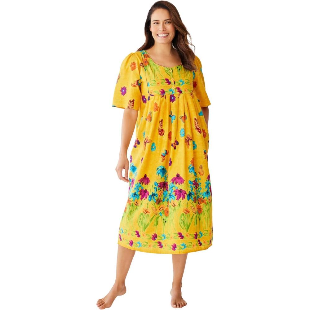 image:imageOnly Necessities Plus Size Mixed Print Short LoungerYellow Butterfly