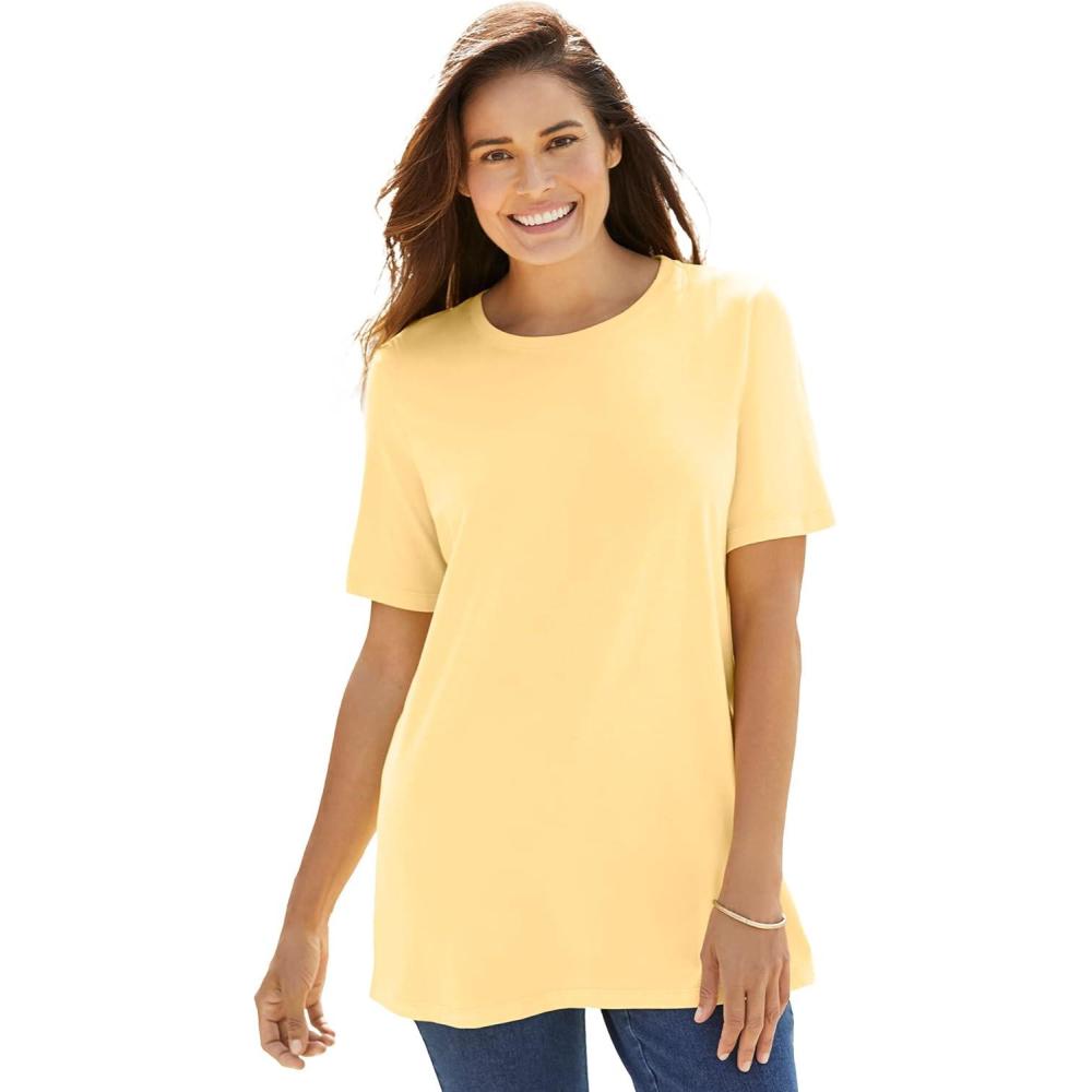 image:imageWoman Within Plus Size Perfect ShortSleeve Crewneck Tee Petite AvailableBanana