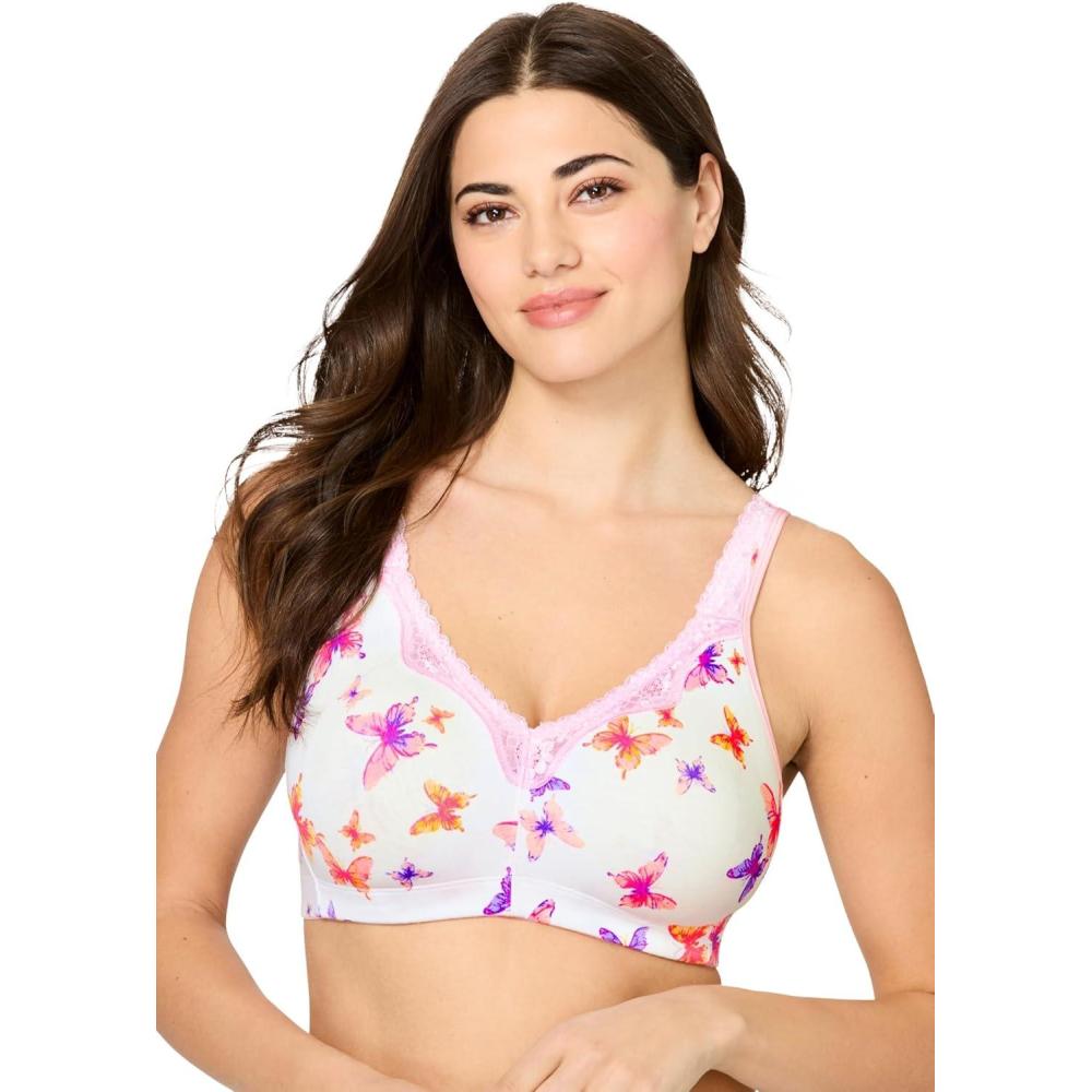 image:imageWomens Plus Size Cotton Comfort Wireless BraButterfly
