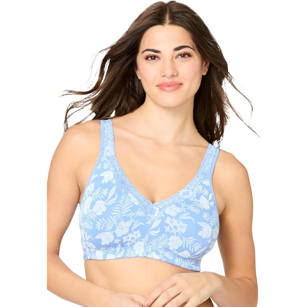 image:imageWomens Plus Size Cotton Comfort Wireless BraTropical Bloom