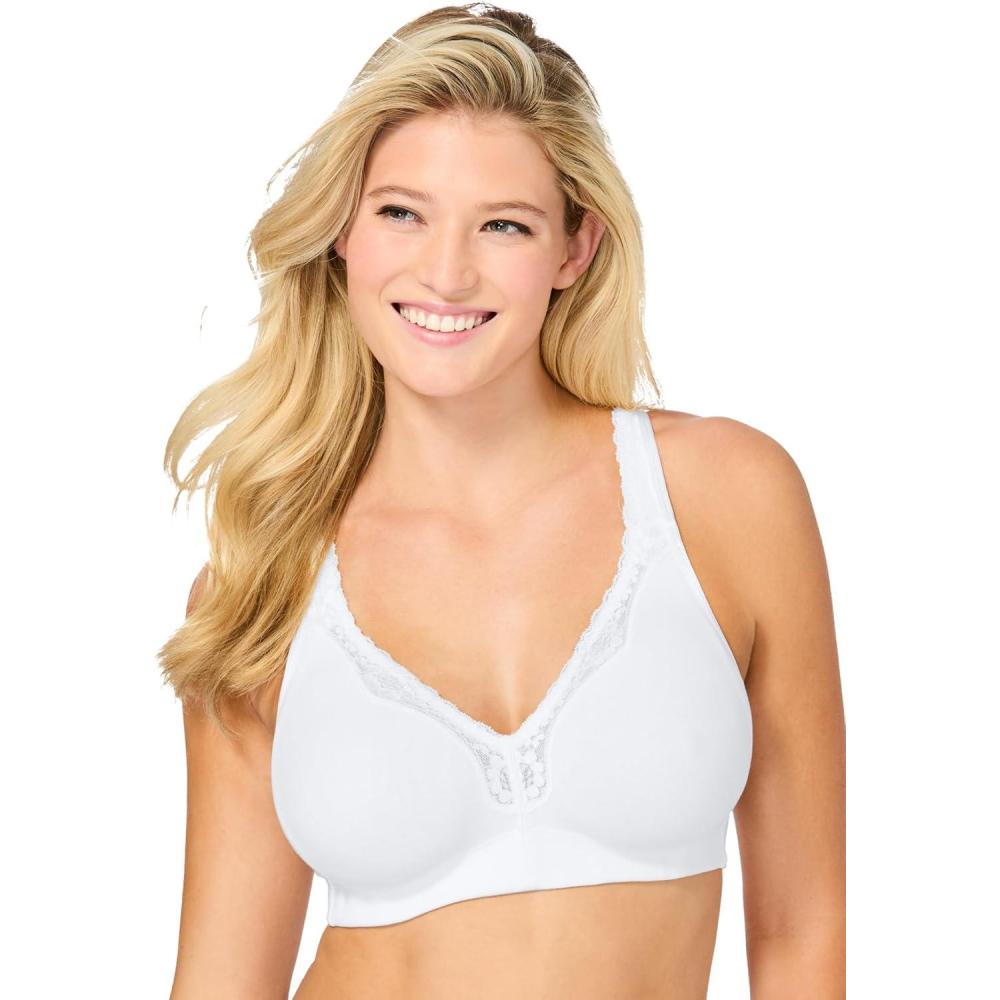 image:imageWomens Plus Size Cotton Comfort Wireless BraWhite