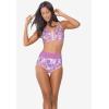 Comfort Choice Women’s Plus Size 3-Pack Front-Close Cotton Wireless Bra(Amethyst Purple Assorted)