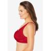 Comfort Choice Women’s Plus Size 3-Pack Front-Close Cotton Wireless Bra(Classic Red Assorted)
