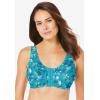 Comfort Choice Women’s Plus Size 3-Pack Front-Close Cotton Wireless Bra(Dark Turq Assorted)
