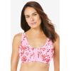 Comfort Choice Women’s Plus Size 3-Pack Front-Close Cotton Wireless Bra(Hot Red Assorted)
