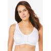 Comfort Choice Women’s Plus Size 3-Pack Front-Close Cotton Wireless Bra(Pastel Assorted)