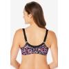 Comfort Choice Women’s Plus Size 3-Pack Front-Close Cotton Wireless Bra(Pomegranate Assorted)