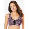Comfort Choice Women’s Plus Size 3-Pack Front-Close Cotton Wireless Bra(Pomegranate Assorted)