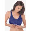 Comfort Choice Women’s Plus Size 3-Pack Front-Close Cotton Wireless Bra(Shell Pink Assorted)