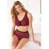 Comfort Choice Women’s Plus Size Cotton Front-Close Wireless Bra(Classic Red Plaid)