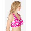 Comfort Choice Women’s Plus Size Cotton Front-Close Wireless Bra(Raspberry Sorbet Roses)