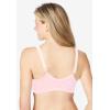 Comfort Choice Women’s Plus Size Cotton Front-Close Wireless Bra(Shell Pink)