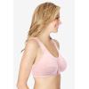 Comfort Choice Women’s Plus Size Cotton Front-Close Wireless Bra(Shell Pink)