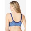 Comfort Choice Women’s Plus Size Cotton Front-Close Wireless Bra(Sky Blue Zebra)