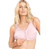 Comfort Choice Women’s Plus Size Cotton Front-Close Wireless Bra(White)