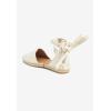 Comfortview Women’s Wide Width The Shayla Flat Espadrille(White Eyelet)