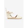 Comfortview Women’s Wide Width The Shayla Flat Espadrille(White Eyelet)