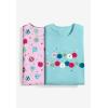 Dreams & Co. Plus Size 2-Pack Short-Sleeve Sleepshirt(Pale Ocean Ornament)