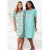 Dreams & Co. Plus Size 2-Pack Short-Sleeve Sleepshirt(Sweet Coral Bees)