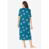 Dreams & Co. Plus Size Long Print Sleepshirt(Deep Teal Bows)